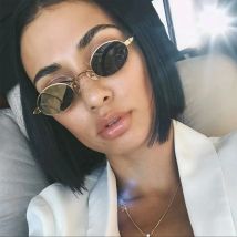 VIVIBEE Vintage Small Oval Sunglasses for Women 2025 Trending Gold Metal Frame Retro Ladies Mini Sun Glasses Fashion Shades