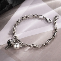 VENTFILLE 925 Sterling Silver Lucky Cat Bell Bracelet For Women Simple Temperament Party Gift Jewelry 2023 New Dropshipping