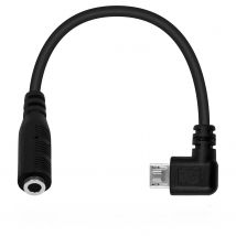 3.5mm 4 Pole Female To Micro USB Male Angle Angled Adapter Active Clip Mic Microphone Cable Converter Cord -15cm/5.9 Inch