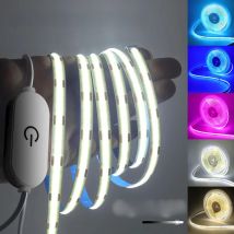 COB LED Lights Strip Touch Dimmer Switch Flexible Ribbon Tape 5V USB 320Leds Linear Lighting Red Ice Blue Room DIY TV Backlight