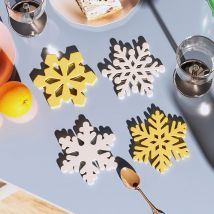 Boowan Nicole Snowflakes Shape Coaster Silicone Mold for Jesmonite DIY Concrete mold Cement Christmas Handmade Decorations