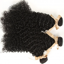 Jerry Curly Human Hair Bundles 1/3/4 PCS Brazilian Kinky Curly Hair Bundles Natural Black Colored