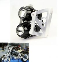 Motorcycle Twin Stacked Projector Headlights Street Bikes Dual Headlamp Head Light For Suzuki Yamaha Honda Kawasaki Sachs KIKASS