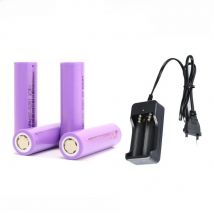 3.7V Rechareable batteries 18650 battery 2600mah with Europlug charger For Bicycle Battery pack Flashlight Lithium Li Ion 3C 5C
