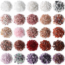 Undrilled Crystal Tumbled Stone Chips Beads Pink Natural Gem Quartz Stone Chips Agates Gravel Beads For Tank Bonsai Decoration