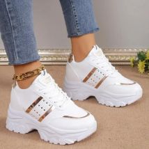 Women's Sneakers Summer Wedge Casual Shoes PU Leather Lace Up 2025 Womes Vulcanized New Outdoor Sneakers Anti-slip Zapatillas