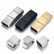 Extended Stainless Steel Clasp Three Parts Magnetic Clasps 12*6mm 8*5mm for Leather Bracelet DIY Jewelry Making Accessories