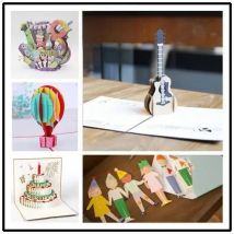 3D guitar postcard birthday pop up card creative festival music party Invitations greeting card thanksgiving blessing card