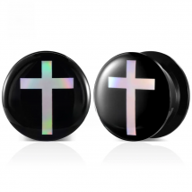KUBOOZ Classic Acrylic Ear Tunnels Plugs 2PCS Stretchers Expanders Gauges Body Jewelry Piercing Earring - Reflection Design