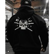 BARBELL BRIGADE-Men and Women's Skull Print Hoodie Casual Hooded Sweatshirts Loose Cotton Hoodies Streetwear High Street Men