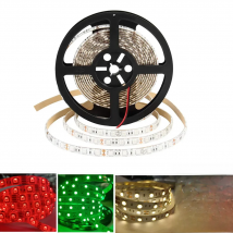 SMD 5050 LED Strip 5M 60led/m DC 12V 24V Flexible Ribbon Diode Tape 4000K NW RGB White Warm White Red Green Blue Yellow Light