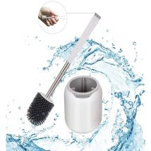 Wall Hanging TPR Toilet Brush with a Tweezer Rubber Head Holder for Household Floor Bathroom Commode Cleaning