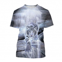 Sommer Mode Persönlichkeit Tiger grafik t shirts Männer Casual Sport Trend Hübscher Kurzarm 3D Druck