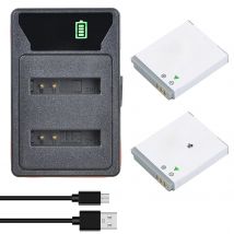 2Pcs NB-6LH NB-6L Battery + Charger Type C Port for Canon PowerShot D10 D20 D30  S95 SX260 SX280 SX540 SX700 SX710 HS Camera