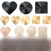 Metal Nipple Covers Breast Chest Pasties Stickers Round Square Heart Shape Self Adhesive Breast Petals Women Sexy Sticky Bra