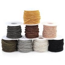 10 Yards/Lot Iron Encrypted Link Chains Necklace Chain Accessories Metal Extender Chain for Jewelry Making Diy Necklace Wholesal