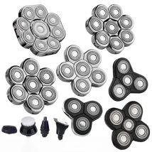 Replaceable Electric Shaver Head 3/5/6/7/8/9 Floating Blade Head Nose Trimmer Hair Clipper And Face Cleaning Brush Massage Head