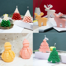 Multi Style Christmas Series Silicone Candle Mold Christmas Tree Snowman Elk Santa Claus Gypsum Resin Soap Mould Home Decor Gift