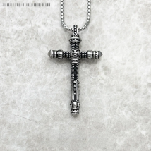 Cross Pave Link Necklace Brand New Chain Fashion Jewelry Europe 925 Sterling Silver Rebel Gift For Men & Women