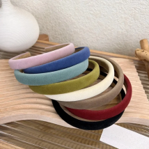 Women Simple Solid Color Velvet Hairbands Korean 1.9cm Thin Headbands Fashion Plain Hair Hoop Non-slip Make-up Hair Holder Bezel