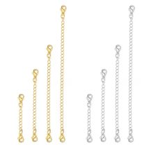 8pcs/lot Gold Plated Extension Tail Chain With Lobster Clasps Extended Chains Tail End Connector For DIY Jewelry Making Necklace