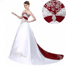 Elegant Embroidery A Line Wedding Dress 2022 Purple Burgundy Satin Beaded Boda Vestidos De Novia Vintage Suknia Ślubna Trouwjurk