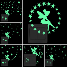 Kids Wall Sticker Fairy Luminous Stickers Baby Room Children Bedroom Home Decor Stickers Kitchen Bathroom Glow Switch Decoration