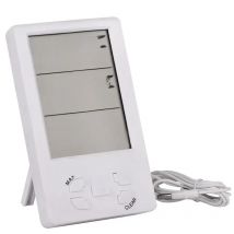 LCD Digital Electronic Indoor Outdoor Desktop Thermometer with Hygrometer Temperature Humidity Meter External Probe Sensor Cable