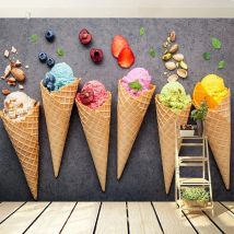Custom 3D Photo Wall Mural Ice Cream Wallpaper For Restaurant Kitchen Room Decor Wall Paper Sticker Modern Art Wall Covering