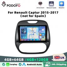 Podofo 4GB+64GB For Renault Captur 2015-2017 Car Radio Wireless Carplay Android Auto Stereo Multimedia Player 9 Inch DVR GPS BT