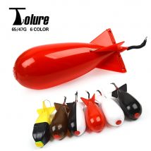 TOLU Fishing Rocket Feeder Large Small Spod Bomb Float Lure Bait Holder 2 Size Pellet Rockets
