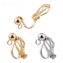 UNNAIER2/10Pc welding pearl triangle ear clip accessories painless invisible clip female without ear hole for ear clip converter