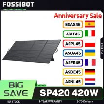 FOSSiBOT SP420 420W Przenośny Panel Słoneczny, Składany, Wydajność Konwersji 23,4%, Wodoodporność IP67, Szeroka Kompatybilność, 420W (105W*4)