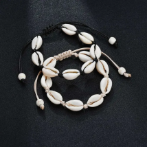 Bohemian Natural Sea Shell Charm Bracelets For Women Men Summer Sandy Beach Handmade String Rope Chains Bangle DIY Jewelry