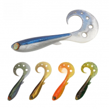 ESFISHING Plastics Lures fishing Soft Bait Curly Swimmer 100mm 6pcs Jigging Pesca Fishing Baits Pike Bass Carp