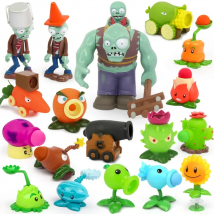 1pcs Plants vs Zombies Peashooter Gatling Pea shooter PVC  Zombie Action Figure Model Toy dolls Shooting Toy Kids Gifts