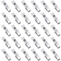 Metal Badge Clips with Clear PVC Straps for ID Cards and Badge Holders 1.2cmx8.5cm