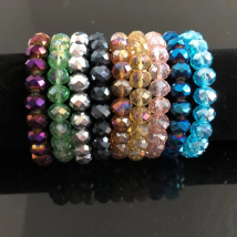 Charm Handmade Women's 10mm Rhinestone Glass Crystal Beaded Round Beads Stretch Bracelet Bangle Bracelets Girl Wrap Jewelry