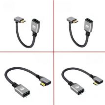4K Mini HDMI Compatible Male to HDMI Compatible Female HD Video Data Adapter Cable Camera Tablet DSLR Connection Cable 20cm