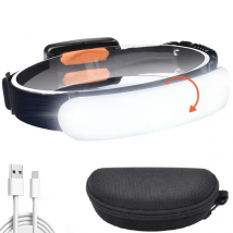 LETOUR Wide Flood Headlamp 1500 Lumens Rechargeable Bright Flashlight Outdoor Fishing Headlight Waterproof Emergency Work Lamp