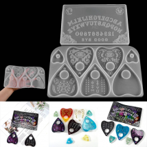 Ouija Board Silicone Casting Mold Heart Shape Prophecy Board Divination Pendant Epoxy Resin Mold For DIY Crafts Gifts Decoration