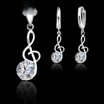 925 Sterling Silver Bridal Jewelry Sets Fashion Jewelry Romantic Style Round CZ Crystal Women Girls Engagement Anniversary