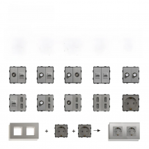 BSEED EU Glass Panel and USB Socket TV ST CAT5 Internet  RJ45 Function Key Electrical Outlet  DIY Free Combination