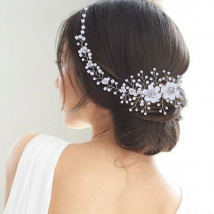 YouLaPan HP295 Flower Headwear Wedding Headband for Bride Crystal Pearls Women Tiara Bridal Headpieces Hair Jewelry Accessories
