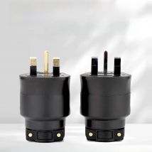 High Quality FI-UK Hi-end AC Power Electric(M) Fused 13A Male 3 Pin UK British Plug Fuse Gold/Rhodium Plating Connector Plug