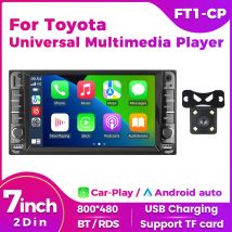 For Toyota MR2 RAV4 Prado Terios Corolla Hilux Vitz Camry 7 Inch 2Din Universal Carplay Car Multimedia Player BT Optional Camera