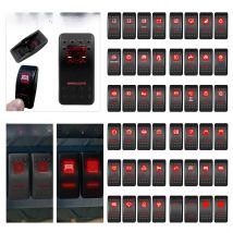 BANDC Boat Rocker Switch Cover Red Marine Dash Cap Labels for RV Heater Carling Switch 12V Panel Car Jeep Wrangler Accessories
