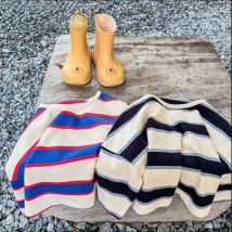 Autumn Clothes for Baby Girl Boy T-shirt Striped Cotton Long Sleeves T-shirt Blue Black T-shirt Child Clothing E122560