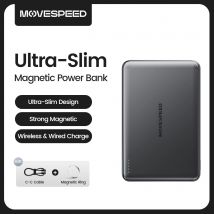 MOVESPEED S05 banco de energía inalámbrico 5000mAh carga rápida magnética PowerbanK Mini cargador portátil batería para iPhone 16 15 14