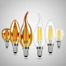 E27 E14 LED Filament Bulb 4W/6W AC220V Glass Shell 360 Degree C35 Edison Retro Candle Light Warm/Cold White LED Light Bulb
